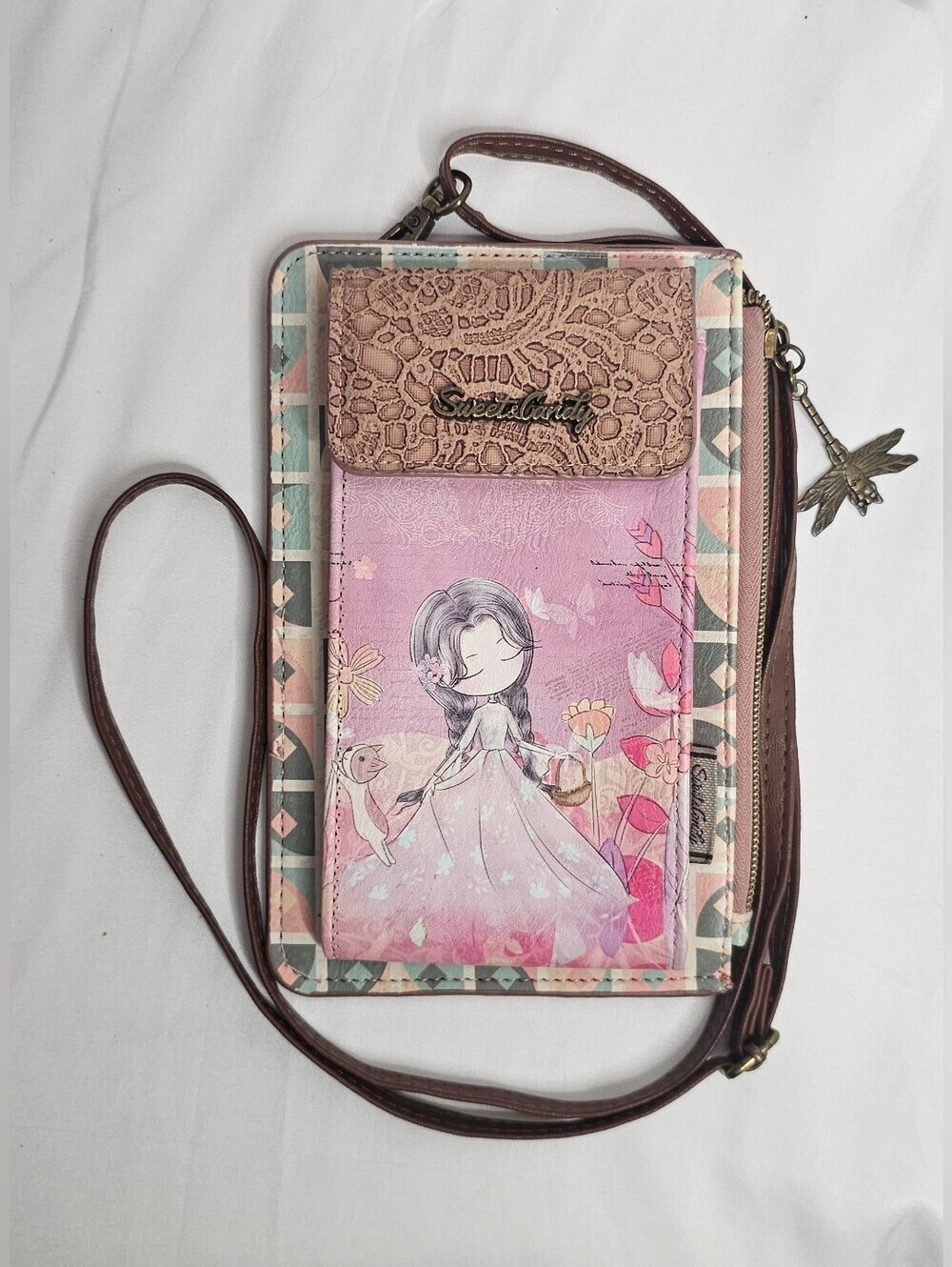 Sweet & Candy Crossbody Smartphone Wallet Purse Spanish Design Whimsical Art Bag